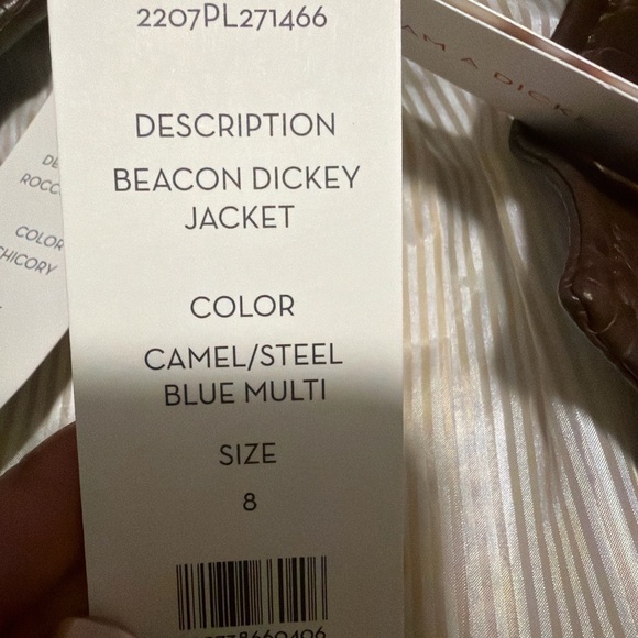 Veronica Beard Beacon Dickey Jacket Blazer Size 8 NWT Plaid Camel Brown Blue - Picture 7 of 10